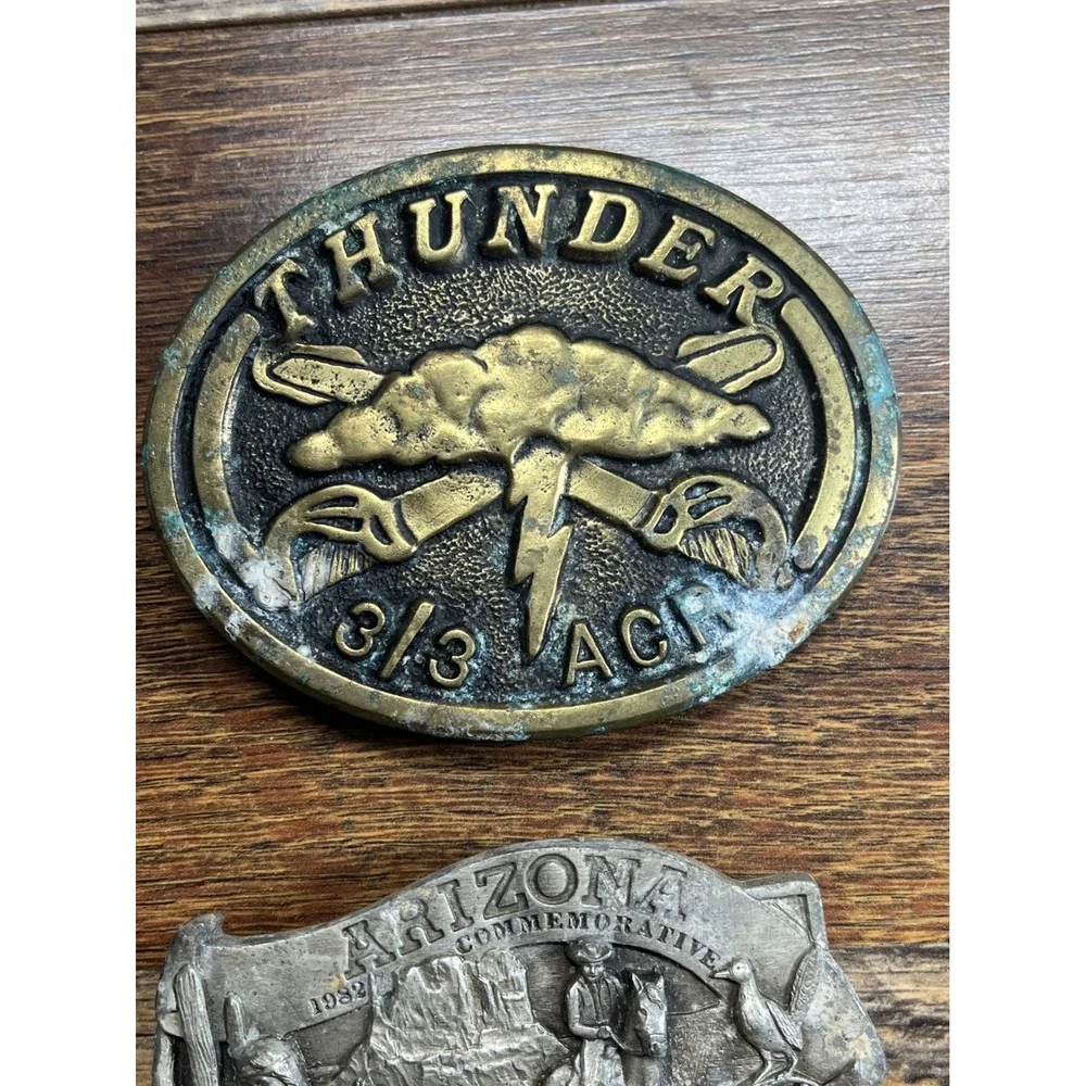 Vintage Belt Buckle Lot 501st MI GP Korea Arizona 1982 3/3 ACR Raleigh Lights